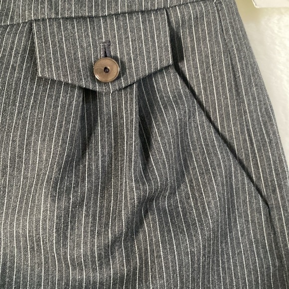 NWT. Hinge Trouser. Wide Leg Hi Rise. Size 4. Gray Stripe Button/Zip w/Belt - Picture 11 of 15